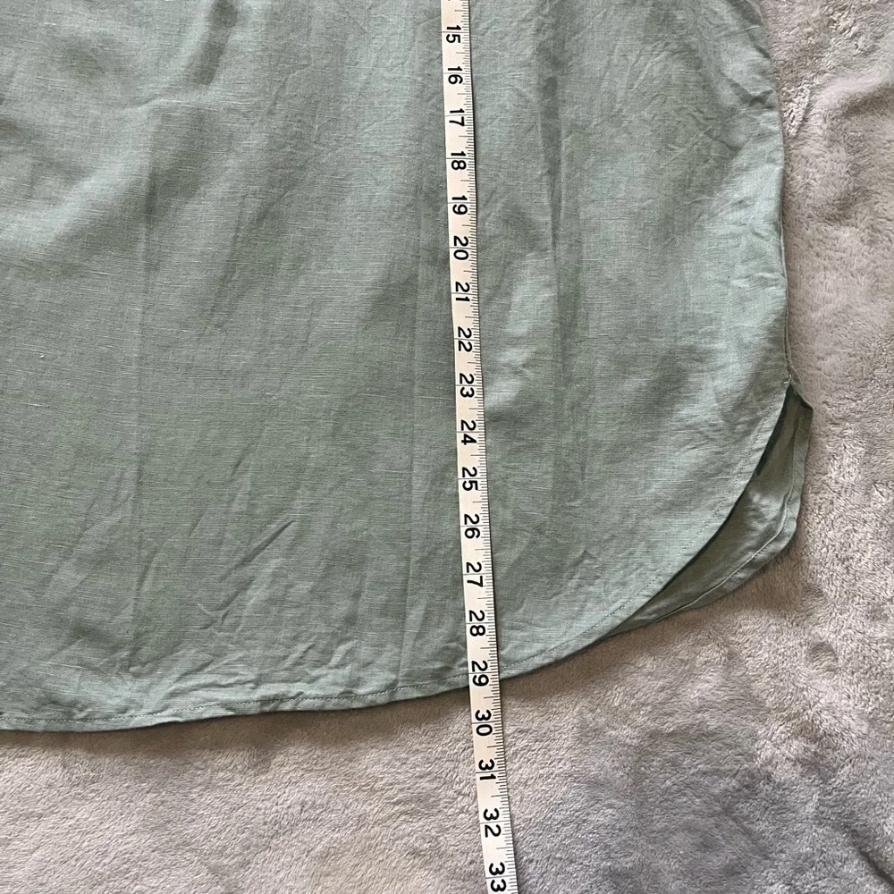 JCrew Sage Green Sleeveless Linen Top 2X - Picture 7 of 7